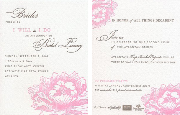 Beautiful Letterpress wedding invitations by Paces Papers from Atlanta